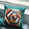 Handcrafted Green Embroidered Decorative Accent Pillow
