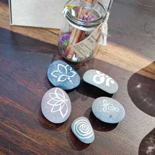 Set Of Hand-painted Stones With Various Adorable Patterns5