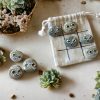 Set Of Mini Hand-painted Stones With Adorable Cat Face Designs