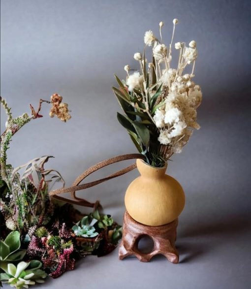 White Dried Flower Vase
